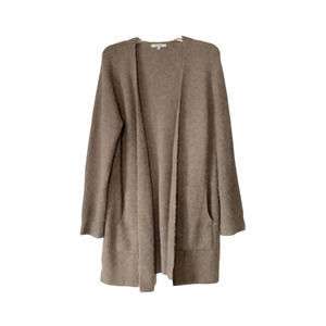 Madewell Women's M Alpaca Wool Blend Open Front Cardigan Long Duster Soft Brown